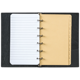 Taschen-Ringbuch | 95×140 mm, 6-Ring-Kipphebel-Mechanik, Füllhöhe: 10 mm, schwarz